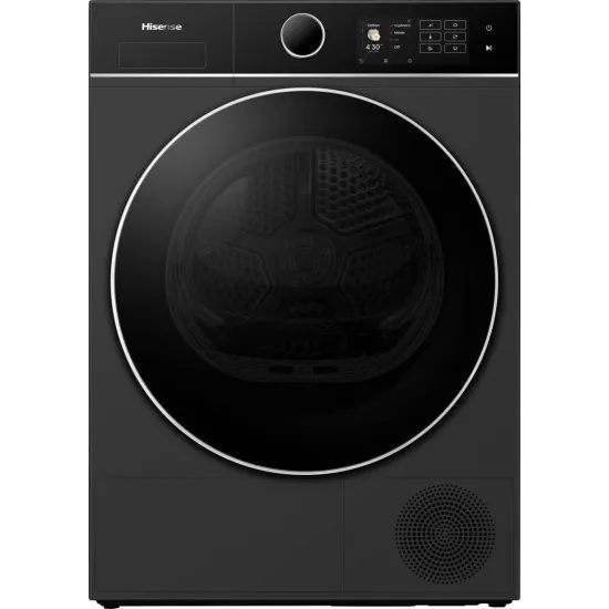 Hisense DH5I104BBAB hőszivattyús szárítógép, 10 kg, Wifi, gőz, inverter motor, 59.5x64x84.5 cm, fekete szín 