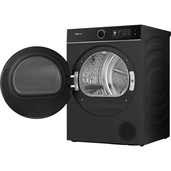 Hisense DH5I104BBAB hőszivattyús szárítógép, 10 kg, Wifi, gőz, inverter motor, 59.5x64x84.5 cm, fekete szín 