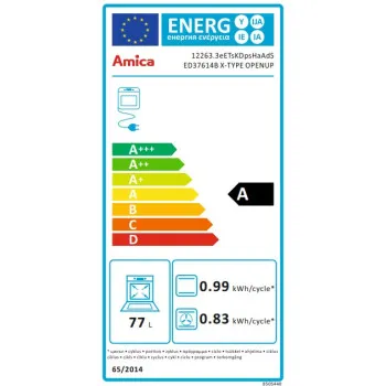 Amica ED37614B X-Type Steam beépíthető sütő, 77L, 59.5x57x5x59.5 cm, fekete szín 