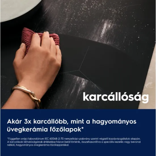 Electrolux EIS82453IT beépíthető indukciós kerámialap, Bridge összekapcsolható főzőzóna, 77x51x4.4 cm, matt fekete szín 