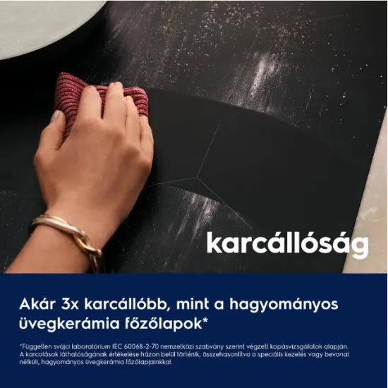 Electrolux EIV63443CT beépíthető indukciós kerámialap, Bridge összekapcsolható főzőzóna, 59x52x4.4 cm, matt fekete szín 