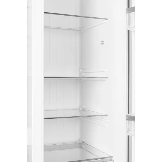 ECG ERS 21781 NIXE Total No Frost Side by side hűtőszekrény 335 l / 197 liter, INOX kivitel alumínium fogantyúkkal  89,7 x 76,1 x176,5 cm