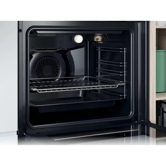 Candy F ACDI Z600 L beépíthető sütő, fekete szín, teleszkópos sűtősín, hőlégkeverés, 70 liter, gőztisztítás, A+ energiaosztály,  595X595X568mm