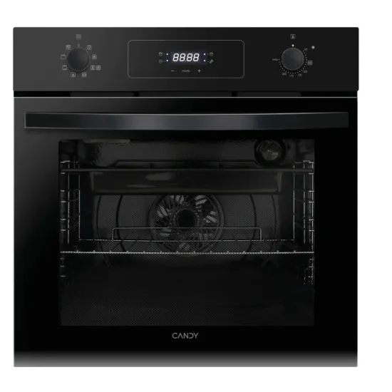 Candy F ACDI Z600 L beépíthető sütő, fekete szín, teleszkópos sűtősín, hőlégkeverés, 70 liter, gőztisztítás, A+ energiaosztály,  595X595X568mm