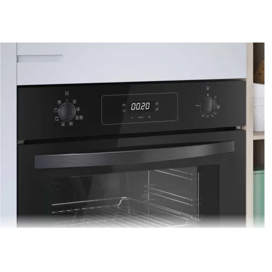 Candy F ACDI Z600 L beépíthető sütő, fekete szín, teleszkópos sűtősín, hőlégkeverés, 70 liter, gőztisztítás, A+ energiaosztály,  595X595X568mm