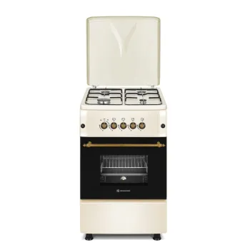 Novacook F5S40G2 gáztűzhely, 55L, 50x55x87 cm, bézs szín 