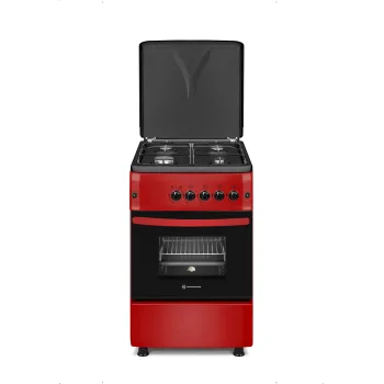 Novacook F5S40G2 R gáztűzhely,megypiros színű, 4 gázrózsa