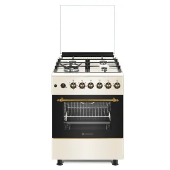 Novacook F6TS40EG kombinált tűzhely, 56L, 60x60x87 cm, krém/retro bézs szín 