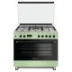Novacook F9S50E6 kombinált tűzhely, 110L, 4 normál  + 1 wok égőfej, 90x60x87 cm, pasztel pisztácia zöld szín 