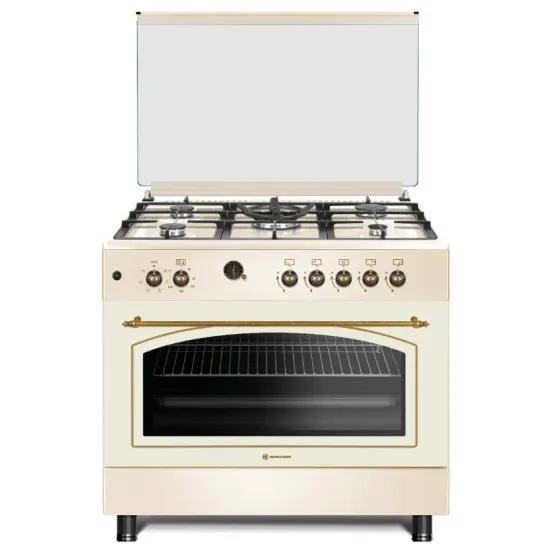 Novacook F9S50E6 kombinált tűzhely, 90x60x87 cm, krém/retro bézs szín