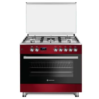Novacook F9S50E6 RD kombinált tűzhely, 90x60x87 cm, meggypiros szín 