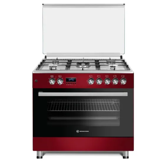 Novacook F9S50E6 RD kombinált tűzhely, 90x60x87 cm, meggypiros szín 