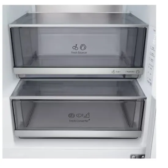 LG GBBS716CPY alulfagyasztós kombinált hűtőszekrény, 220/113L, Smart Inverter Kompresszor, Wifi, 59.7x67.4x186 cm, hamvas matt ezüst szín 