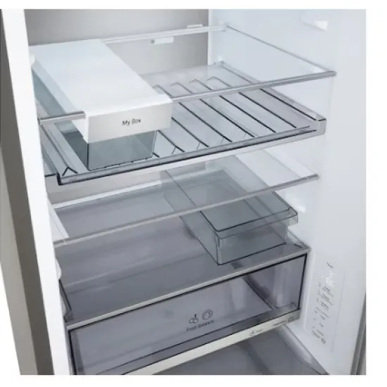 LG GBBS716CPY alulfagyasztós kombinált hűtőszekrény, 220/113L, Smart Inverter Kompresszor, Wifi, 59.7x67.4x186 cm, hamvas matt ezüst szín 