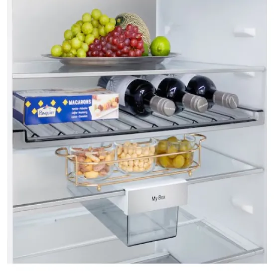 LG GBBS726CMB alulfagyasztós kombinált hűtőszekrény, Smart Inverter Kompresszor, Wifi, 262/113L, 59.7x67.4x203 cm, ragyogó metál szín 