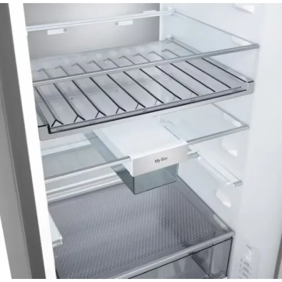 LG GBBS726CMB alulfagyasztós kombinált hűtőszekrény, Smart Inverter Kompresszor, Wifi, 262/113L, 59.7x67.4x203 cm, ragyogó metál szín 