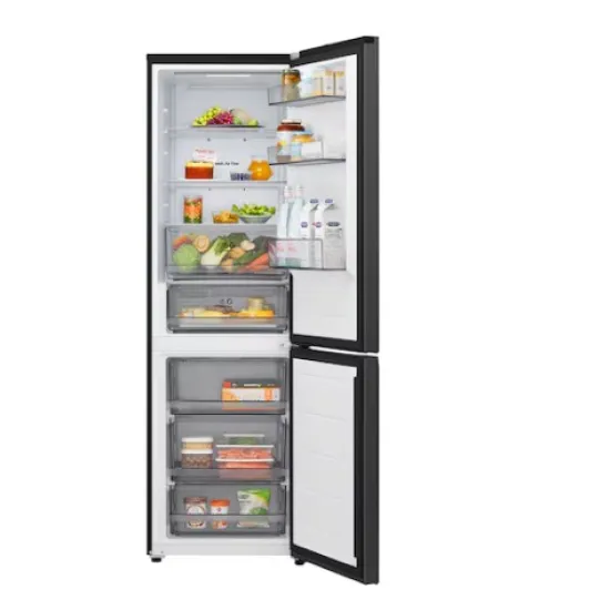 LG GBBSJ10EEP alulfagyasztós kombinált hűtőszekrény, Inverter Kompresszor, Wifi, 220/113L, 59.7x67.4x186 cm, matt éjfekete szín 