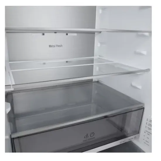 LG GBBW726CEV Total No Frost alulfagyasztós kombinált hűtőszekrény, 326/139L, Smart Inverter Kompresszor, Wifi, 69.7x70.4x203 cm, fémes fekete szín 