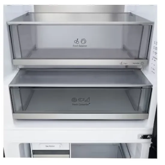 LG GBBW726CEV Total No Frost alulfagyasztós kombinált hűtőszekrény, 326/139L, Smart Inverter Kompresszor, Wifi, 69.7x70.4x203 cm, fémes fekete szín 