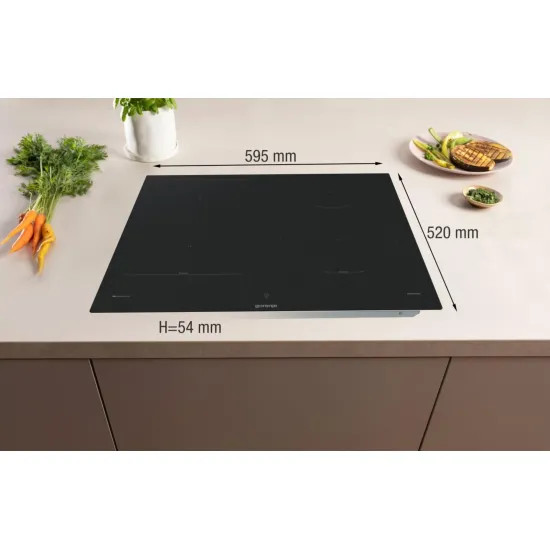 Gorenje GI6433SRWF beépíthető indukciós kerámialap, 59.5x52x5.4 cm, fekete szín 