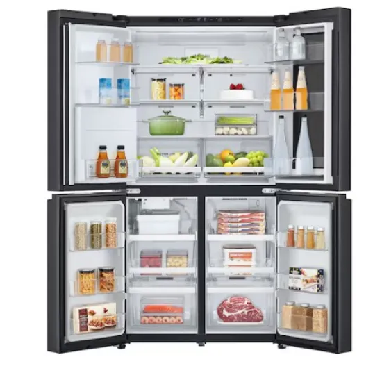 LG GMK960EV2E side by side hűtőszekrény francia ajtós kialakítással, Lineáris Inverter Kompresszor, Wifi, 91.4x72.9x179.2 cm, fémes fekete szín 