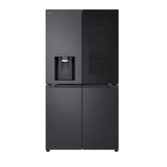 LG GMK960EV2E side by side hűtőszekrény francia ajtós kialakítással, Lineáris Inverter Kompresszor, Wifi, 91.4x72.9x179.2 cm, fémes fekete szín 