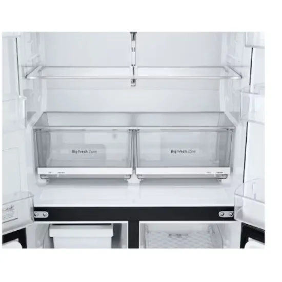 LG GMK960EV2E side by side hűtőszekrény francia ajtós kialakítással, Lineáris Inverter Kompresszor, Wifi, 91.4x72.9x179.2 cm, fémes fekete szín 