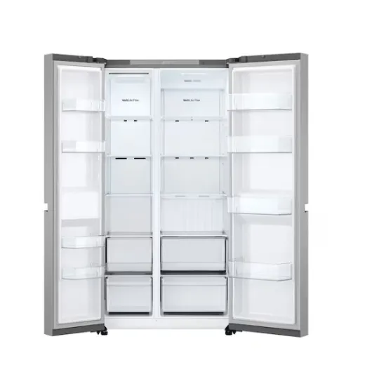 LG GSBC40PYPE side by side hűtőszekrény, 423/241L, Smart Inverter Kompresszor, 91.3x73.5x179 cm, hamvas matt ezüst szín 