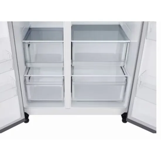 LG GSBC40PYPE side by side hűtőszekrény, 423/241L, Smart Inverter Kompresszor, 91.3x73.5x179 cm, hamvas matt ezüst szín 