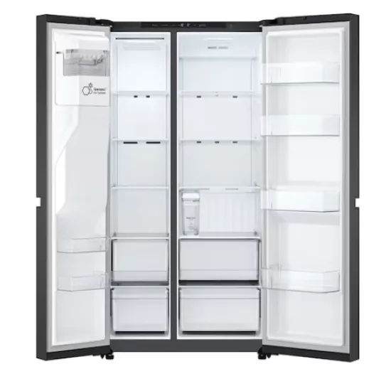 LG GSLC41EPPE side by side hűtőszekrény, 420/221L, Smart Inverter Kompresszor, 91.3x73.5x179 cm, matt éjfekete szín