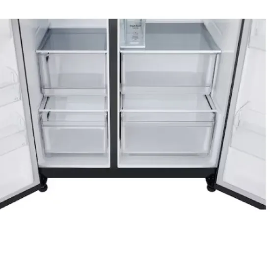 LG GSLC41EPPE side by side hűtőszekrény, 420/221L, Smart Inverter Kompresszor, 91.3x73.5x179 cm, matt éjfekete szín