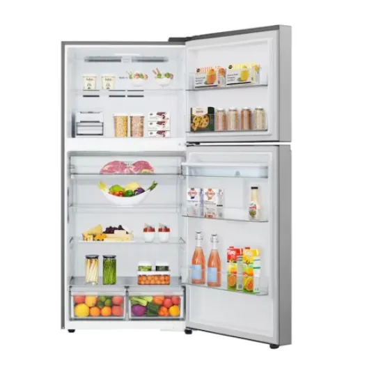 LG GTFV61PYBQD felülfagyasztós kombinált hűtőszekrény, Wifi, Smart Inverter Kompresszor, 425/184L, 83.1x74.1x186 cm, hamvas matt ezüst szín 
