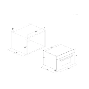 Haier H38DMWID46NB beépíthető mikrohullámú sütő, 34L, 900W, 59.5x49.2x38.2 cm, fekete szín 