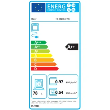 Haier H6 ID23B4HTB beépíthető sütő, 78L, Wifi, 59.5x56.8x59.5 cm, fekete szín 