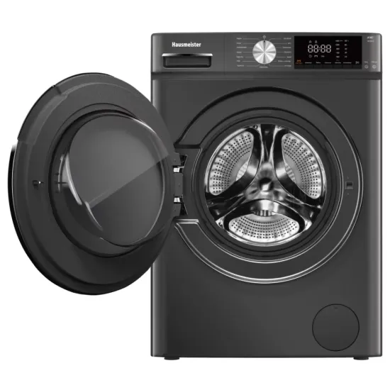 Hausmeister HM2815 elöltöltős mosógép, 8 kg, magyar kezelőpanel, digitális kijelző, inverter motor, 60x52x84.7 cm, szürke szín