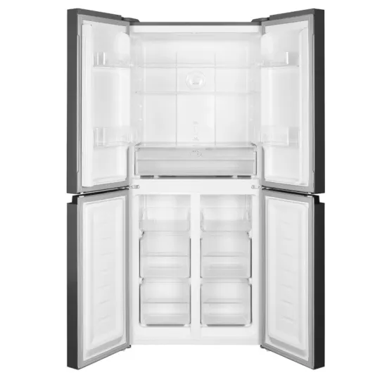 Hausmeister HM 3304 E I side by side hűtőszekrény francia ajtós kialakítással, 237/125L, 79x62x180 cm, inox szín 