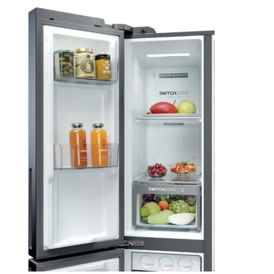 Haier HSPR79F18EWMB No Frost side by side hűtőszekrény, 384/189L, Wifi, 90.5x70.7x177.5 cm, szálcsiszolt fekete szín 