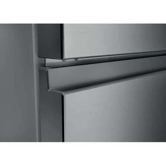 Haier HTR3518ENMX No Frost alulfagyasztós kombinált hűtőszekrény, Wifi, 196/107L, 54.5x62.2x185 cm, inox szín