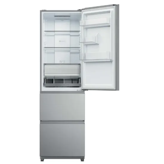 Haier HTR3518ENMX No Frost alulfagyasztós kombinált hűtőszekrény, Wifi, 196/107L, 54.5x62.2x185 cm, inox szín