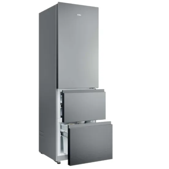Haier HTR3518ENMX No Frost alulfagyasztós kombinált hűtőszekrény, Wifi, 196/107L, 54.5x62.2x185 cm, inox szín