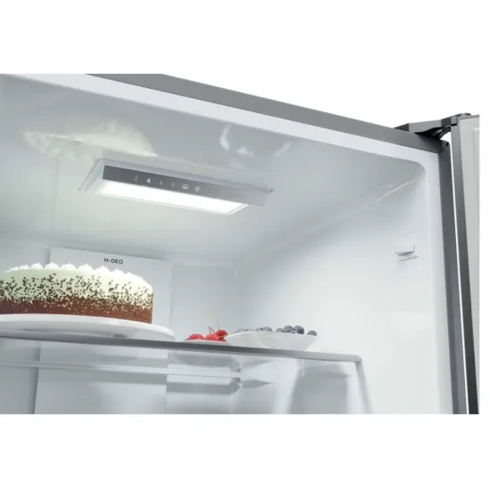 Haier HTR3518ENMX No Frost alulfagyasztós kombinált hűtőszekrény, Wifi, 196/107L, 54.5x62.2x185 cm, inox szín