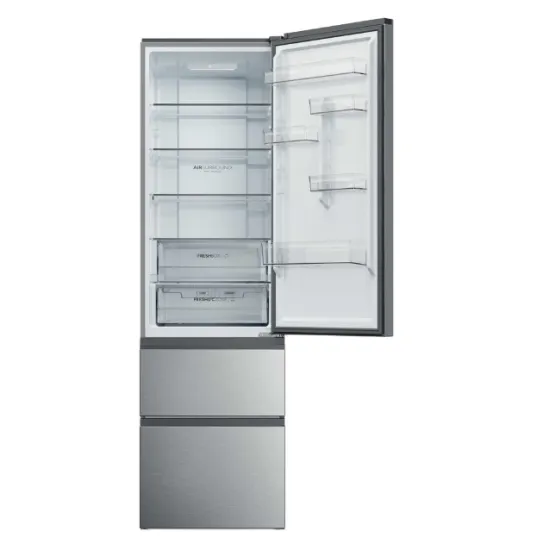 Haier HTR3620ENMG No Frost alulfagyasztós kombinált hűtőszekrény, Wifi, 289/125L, 59.5x66.7x205 cm, ezüst szín 