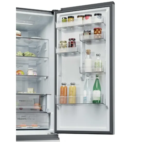 Haier HTR3620ENMG No Frost alulfagyasztós kombinált hűtőszekrény, Wifi, 289/125L, 59.5x66.7x205 cm, ezüst szín 