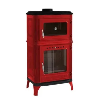 Hunor 8010 öntvény sütős kandalló, bordó 7,1 kW