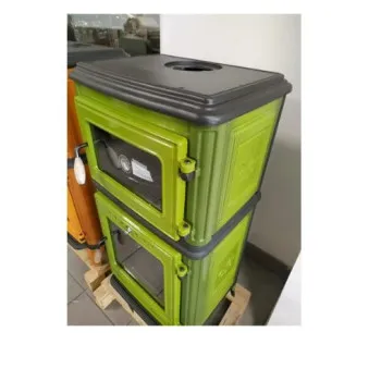 Hunor 8010 öntvény sütős kandalló, zöld 7,1 kW