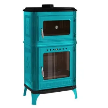 Hunor 8010 öntvény sütős kandalló, türkiz 7,1 kW