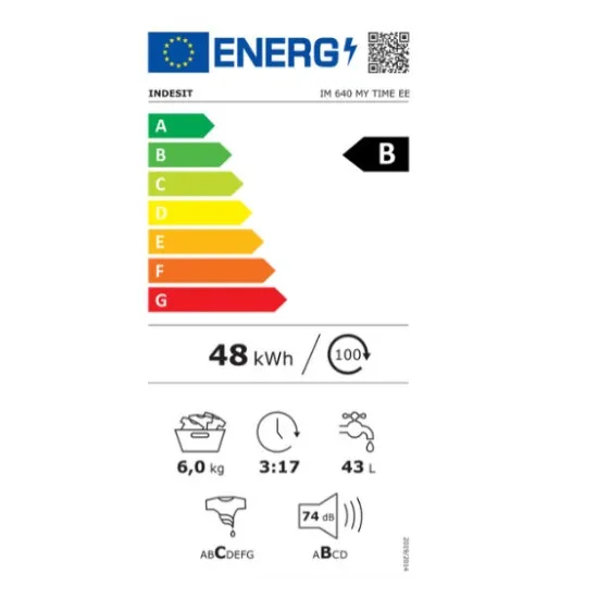 Indesit IM 640 MY TIME EE elöltöltős mosógép, 6 kg, 60x44.6x84.5 cm