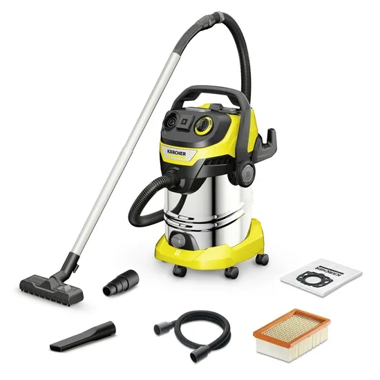Karcher WD 6 P S V-30/6/22/T száraz és nedves porszívó, 1300W, sárga/inox szín 