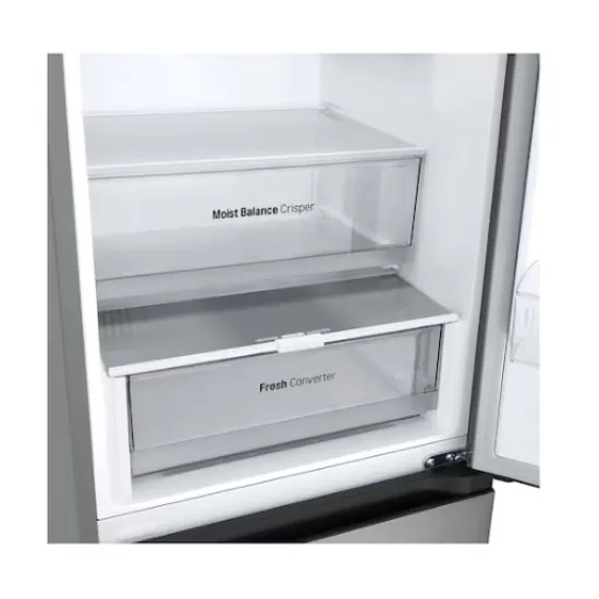 LG GBV3100APY alulfagyasztós kombinált hűtőszekrény, Smart Inverter Kompresszor, 234/110L,59.5x67.5x186 cm, hamvas matt ezüst szín 