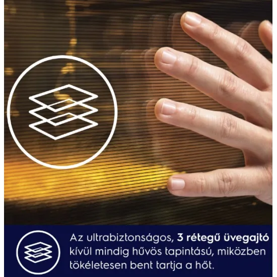 Electrolux LOD8P39Z beépíthető sütő, 72L, pirolitikus tisztítás, 59.4x56.9x59.4 cm, fekete szín 